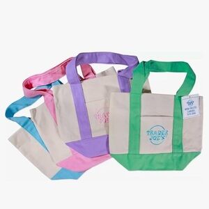 Trader Joe's Mini Canvas Tote - Green Trim